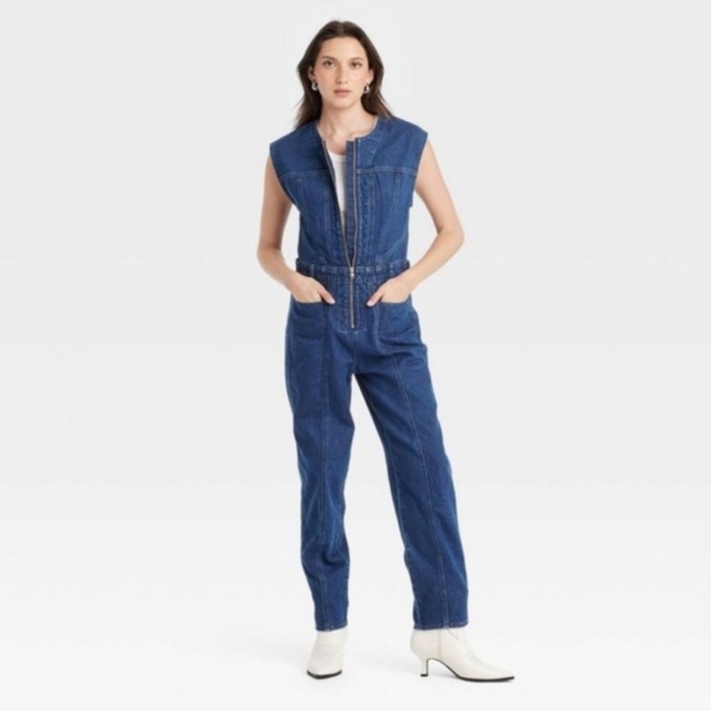 Nwt Universal Thread Women's Blue Denim Jumpsuit